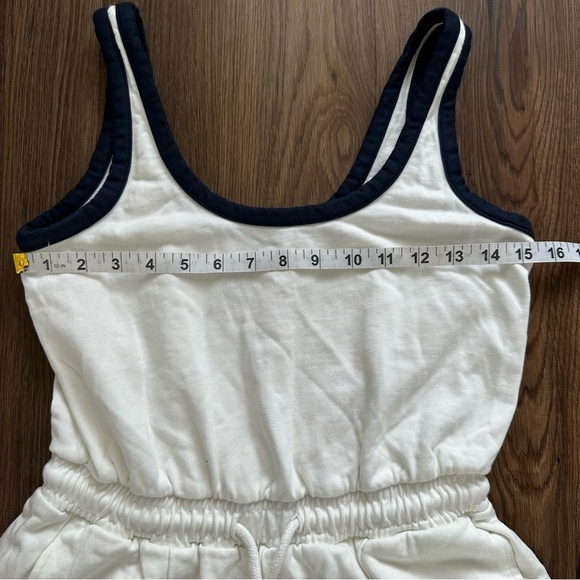Sweaty Betty After Class Tie Waist Romper Size 4 White Tank Terry Cloth Shorts - Picture 6 of 8
